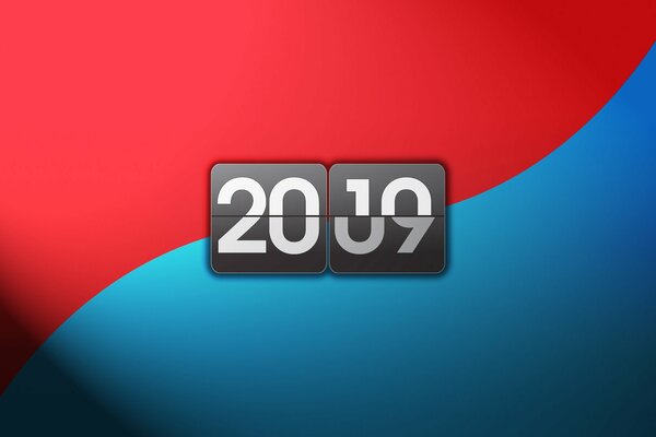 On a blue red background numbers 2010