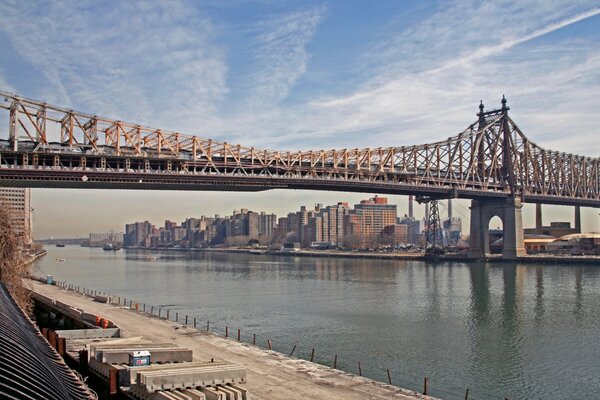 Bridge over the river in good weather