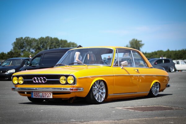 Understated in the city yellow Audi