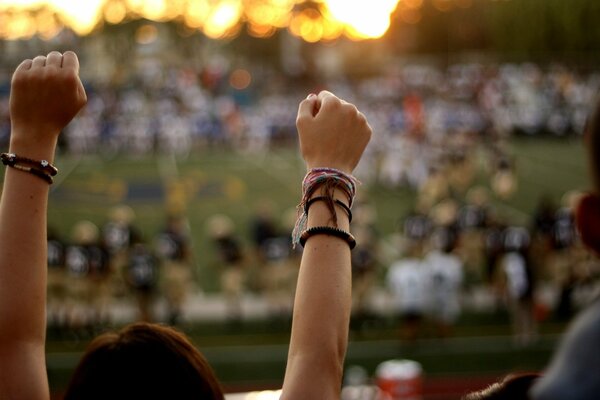 People watching American football