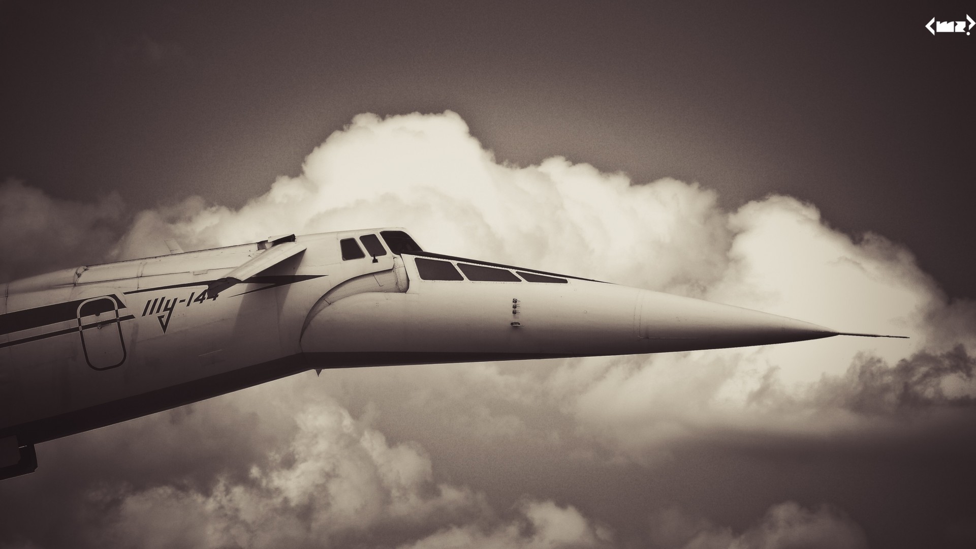 plane retro sky clouds black and white air