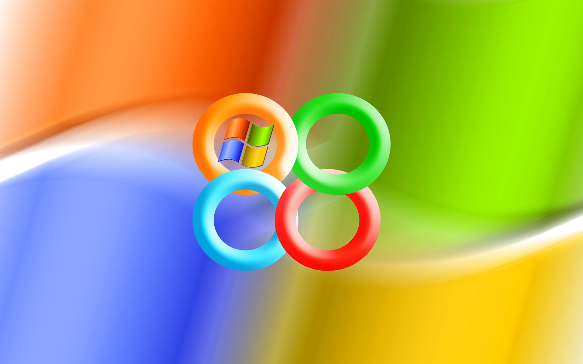 windows computer operating system emblem rings flower