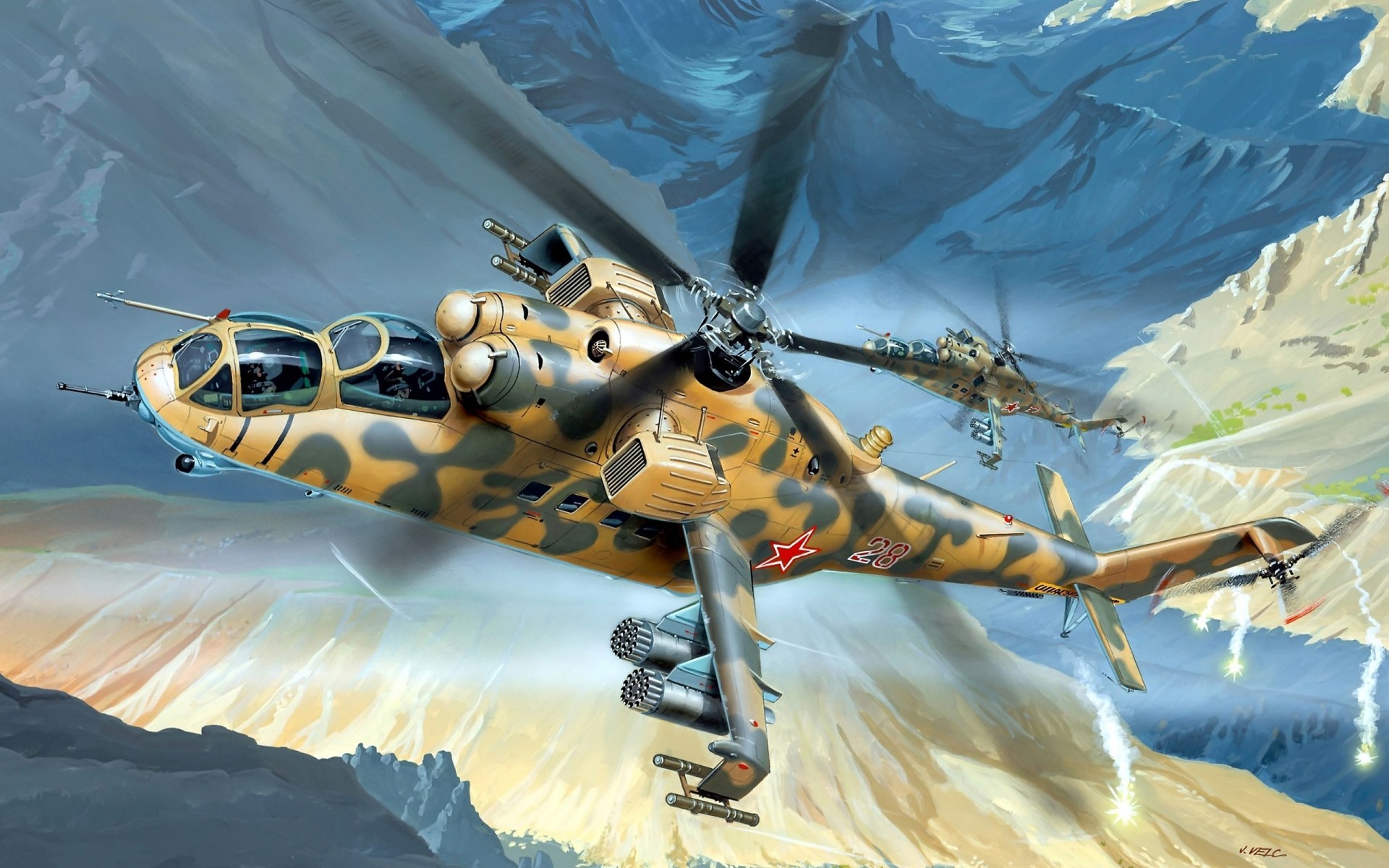 art russia freight helicopters mi-24 soviet