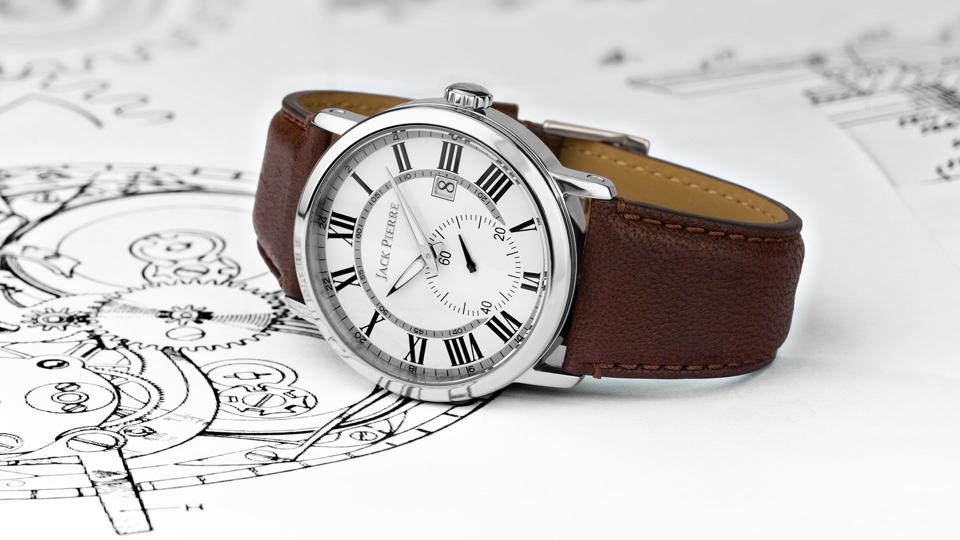 jack pierre orologio bianco pelle