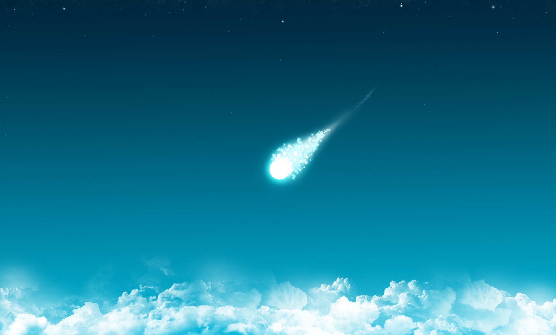 clouds comet blue minimalism