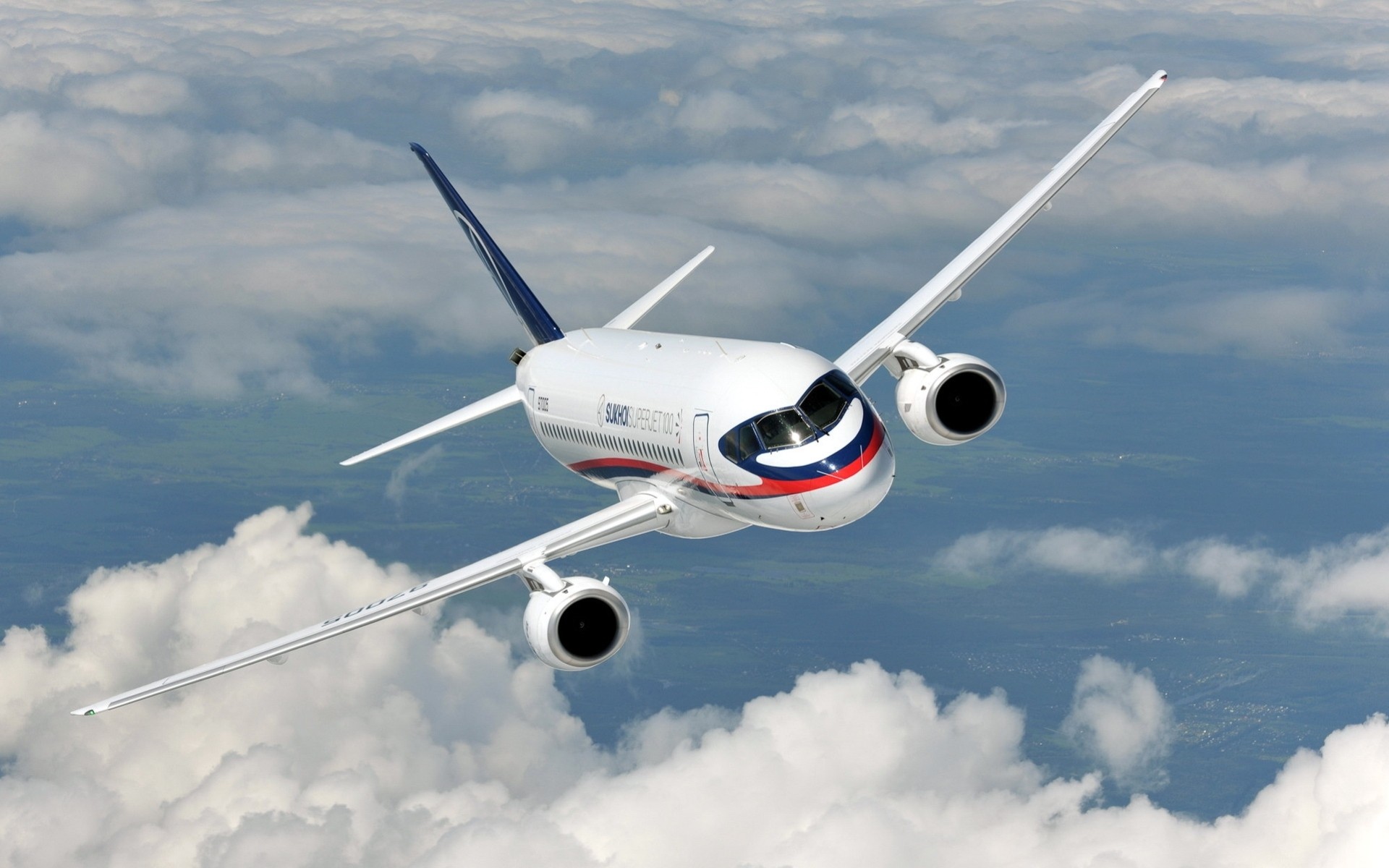 trocken flugzeug superjet 100 himmel