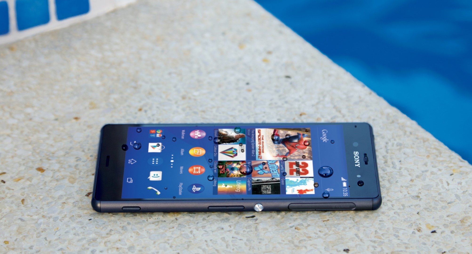 ony xperia z3 smartphone 2014 agua gotas