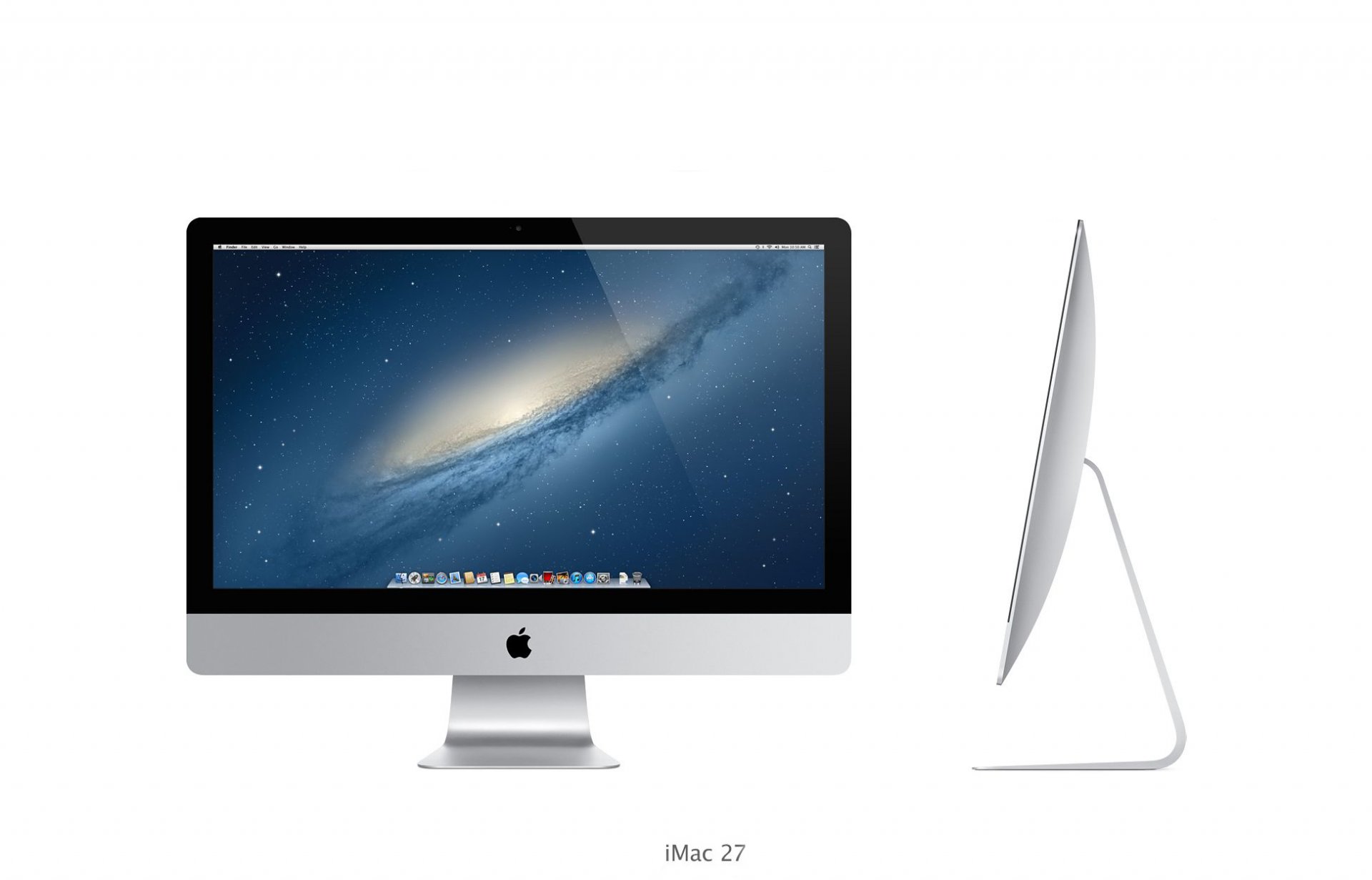 il mio mac mela imac 27 pollici core i7 ultra sottile all-in-one alluminio logo apple os x mountain lion galassia dock