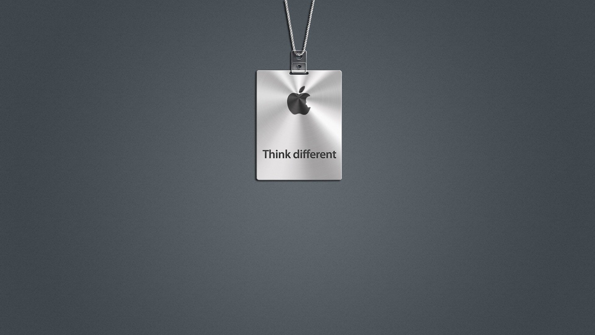 think different pomme mac logo gris