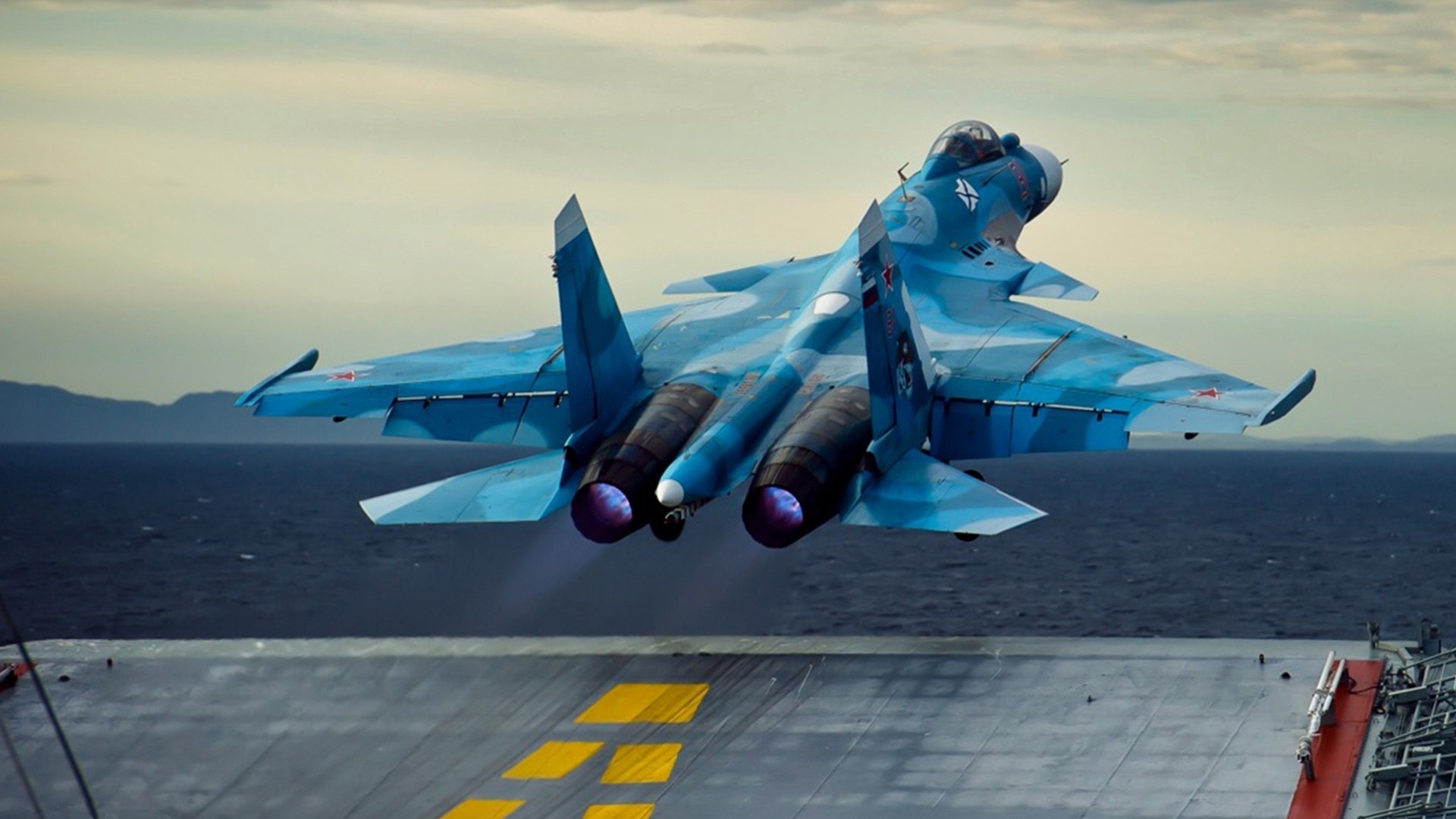 rusia avión azul mar su-35 seco océano