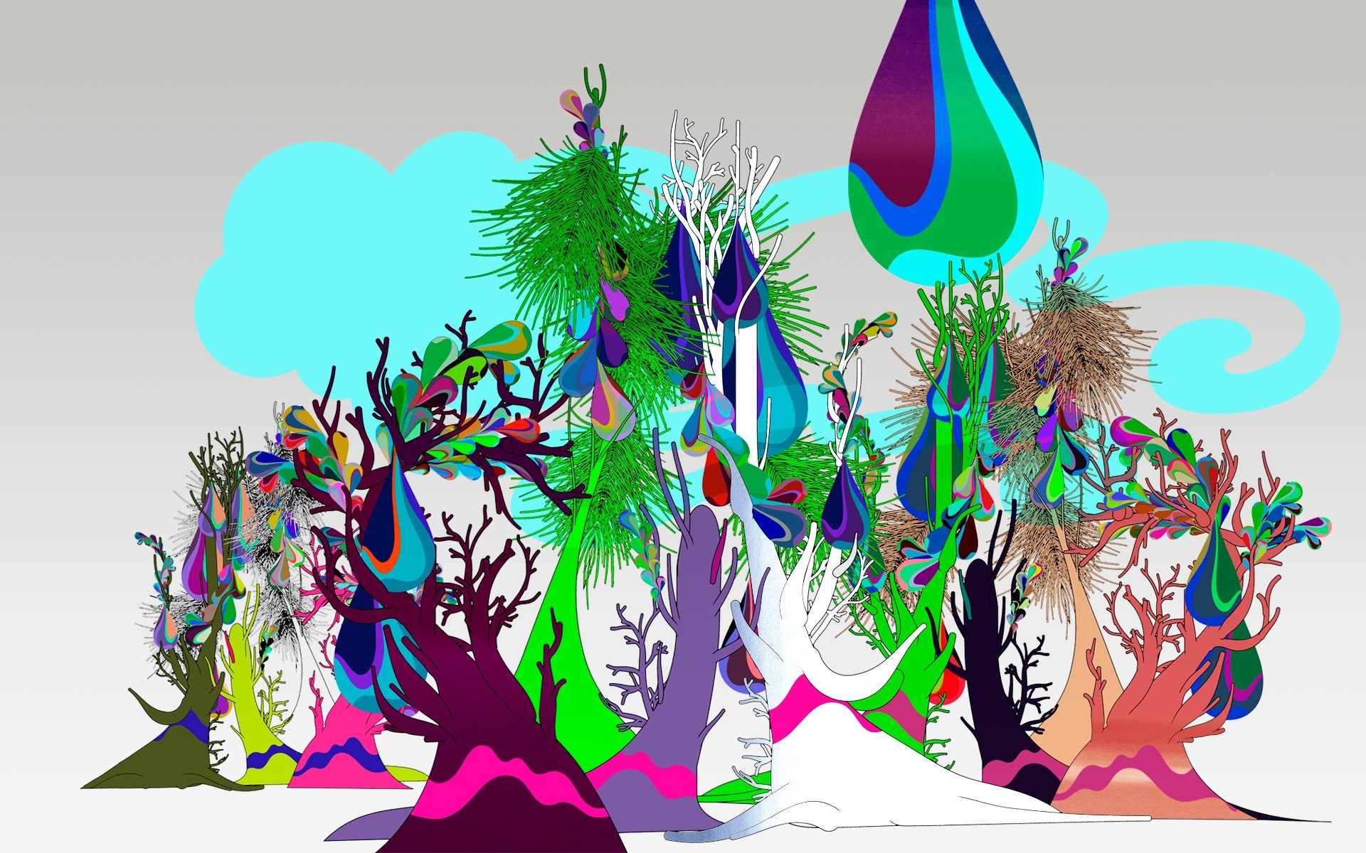 windows 7 seven vector tree forest