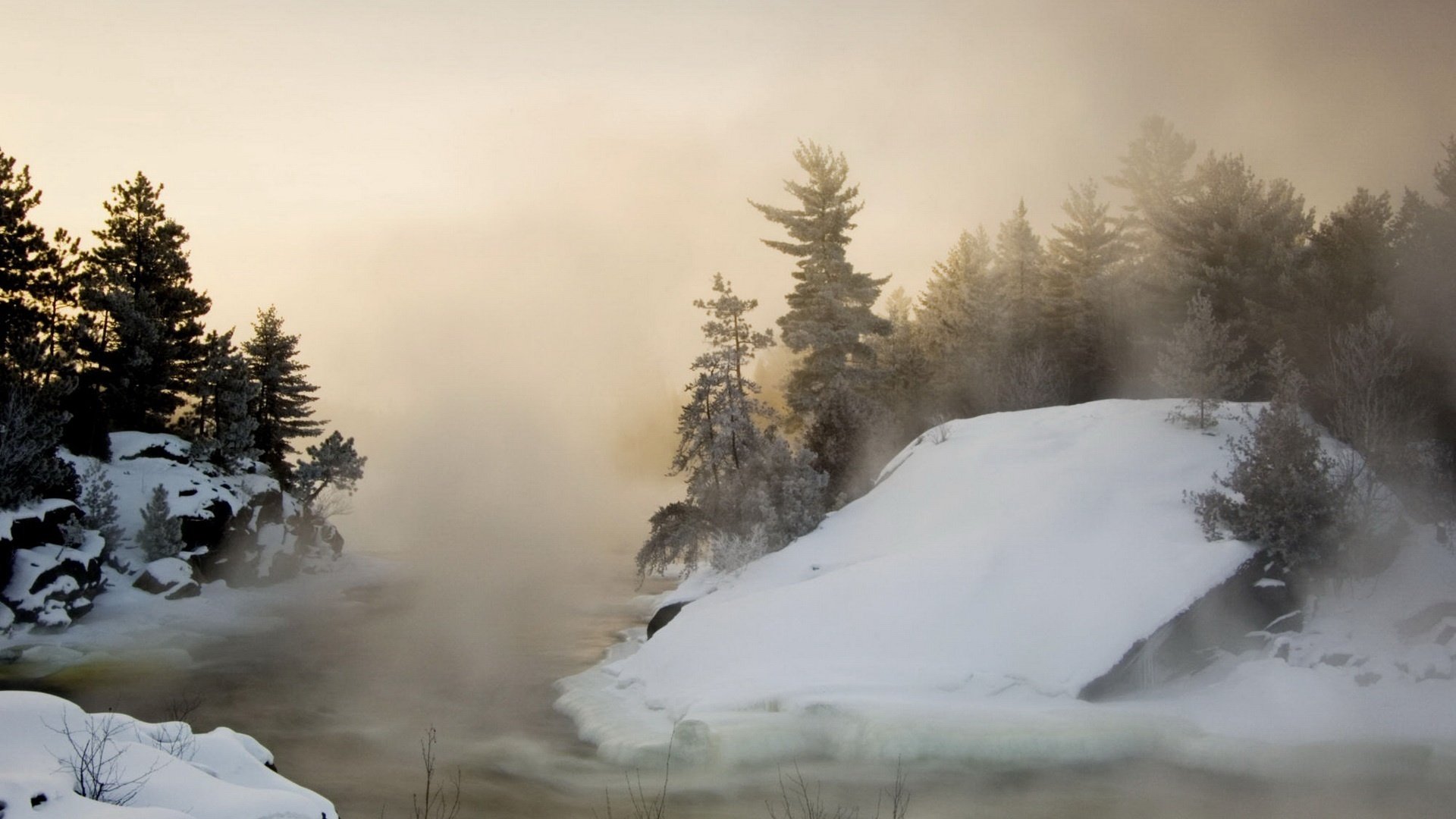 warm water winter fog thick fog river winter snow fog haze nature landscape overcast