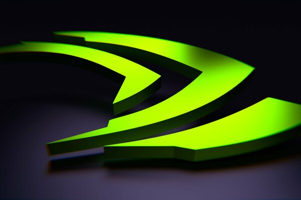 Líneas elegantes del logotipo tridimensional de Nvidia