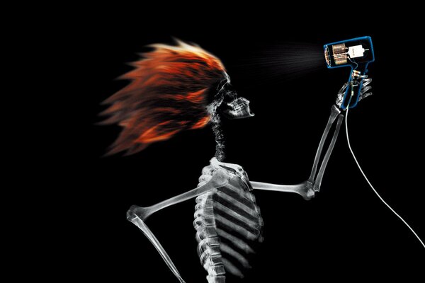 Creative advertising of X-ray, human skeleton