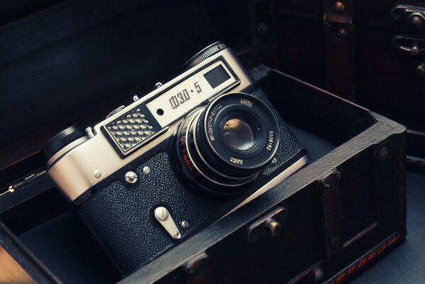Soviet fed film camera in a box