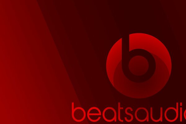 Logotipo de beat s audio sobre fondo rojo