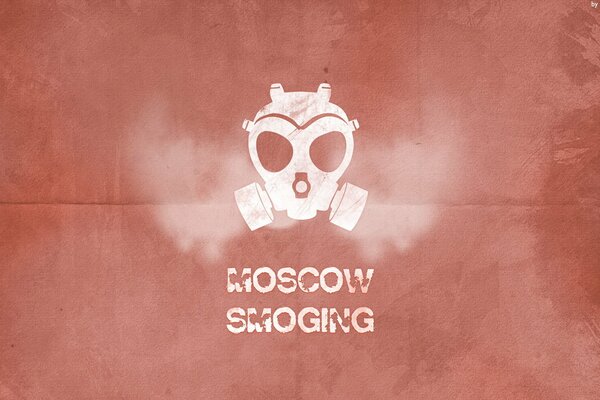 Masque à gaz comme symbole du smog de Moscou