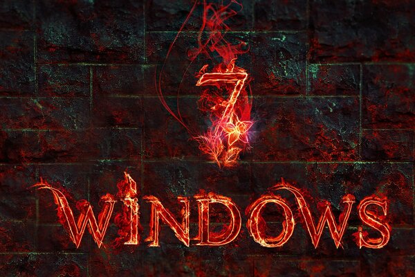 Логотип windows 7 в виде пламени