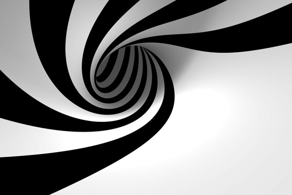 Spirale en spirale noire et blanche