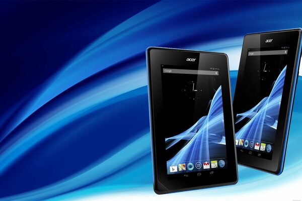 Due Tablet Acer su sfondo blu