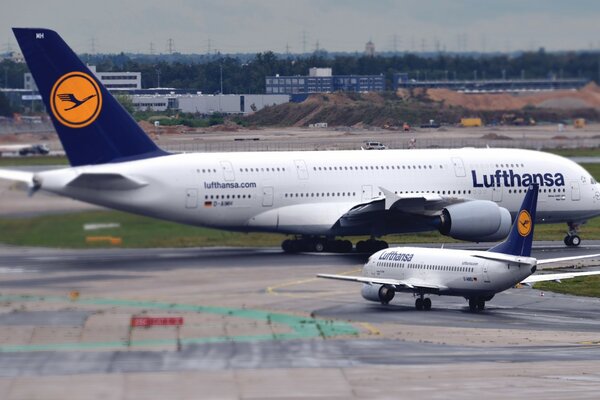 Llegaron personas a visitar en un avión grande