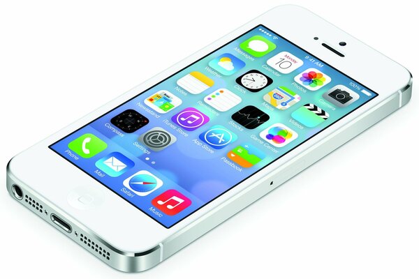 Silbernes, schlankes und leichtes iPhone 5 in Weiß