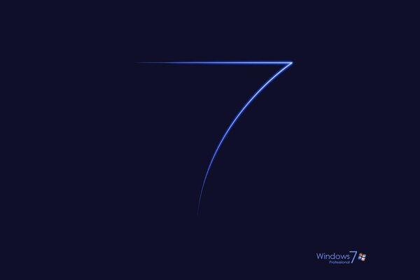 Emblème de Windows sept sur fond bleu