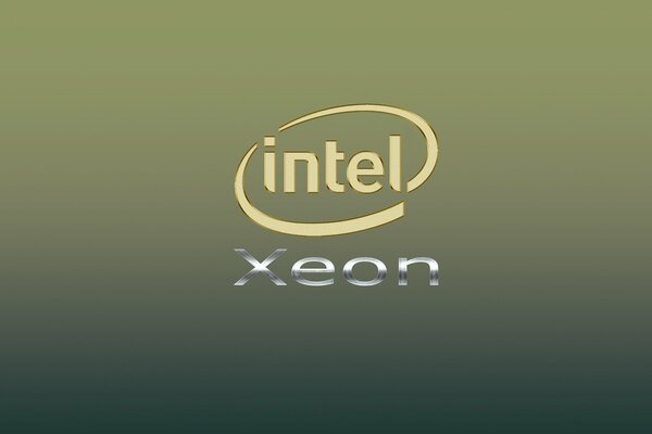 Intel-Prozessoren. Logo auf grauem Hintergrund