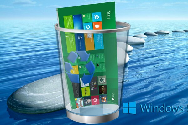 Корзина Windows 8 с операционной системой внутри