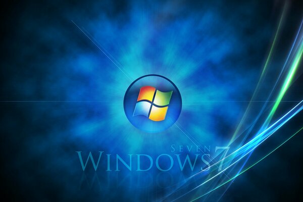 Windows 7 logo on the background of abstraction