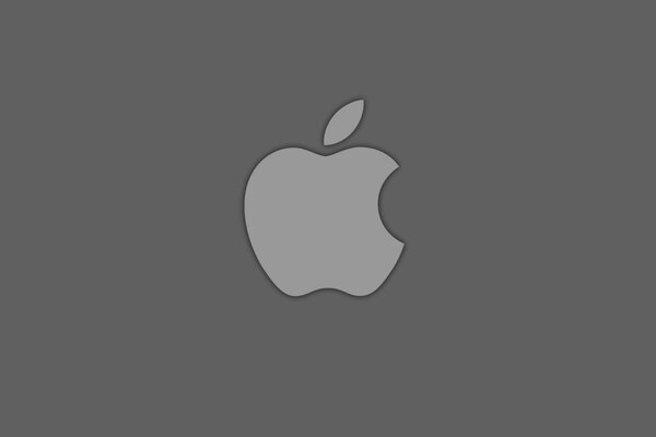 Gray background with Apple logo