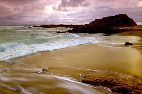 Deserted beach sea and sand