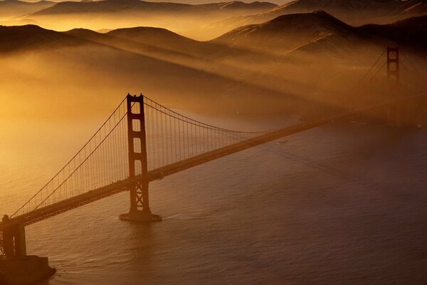 Beautiful view of the bridge in the sun