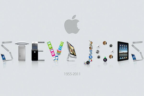 Screensaver sul desktop iscrizione Steve Jobs