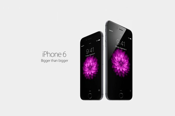 iPhone six presentation with glow wallpaper