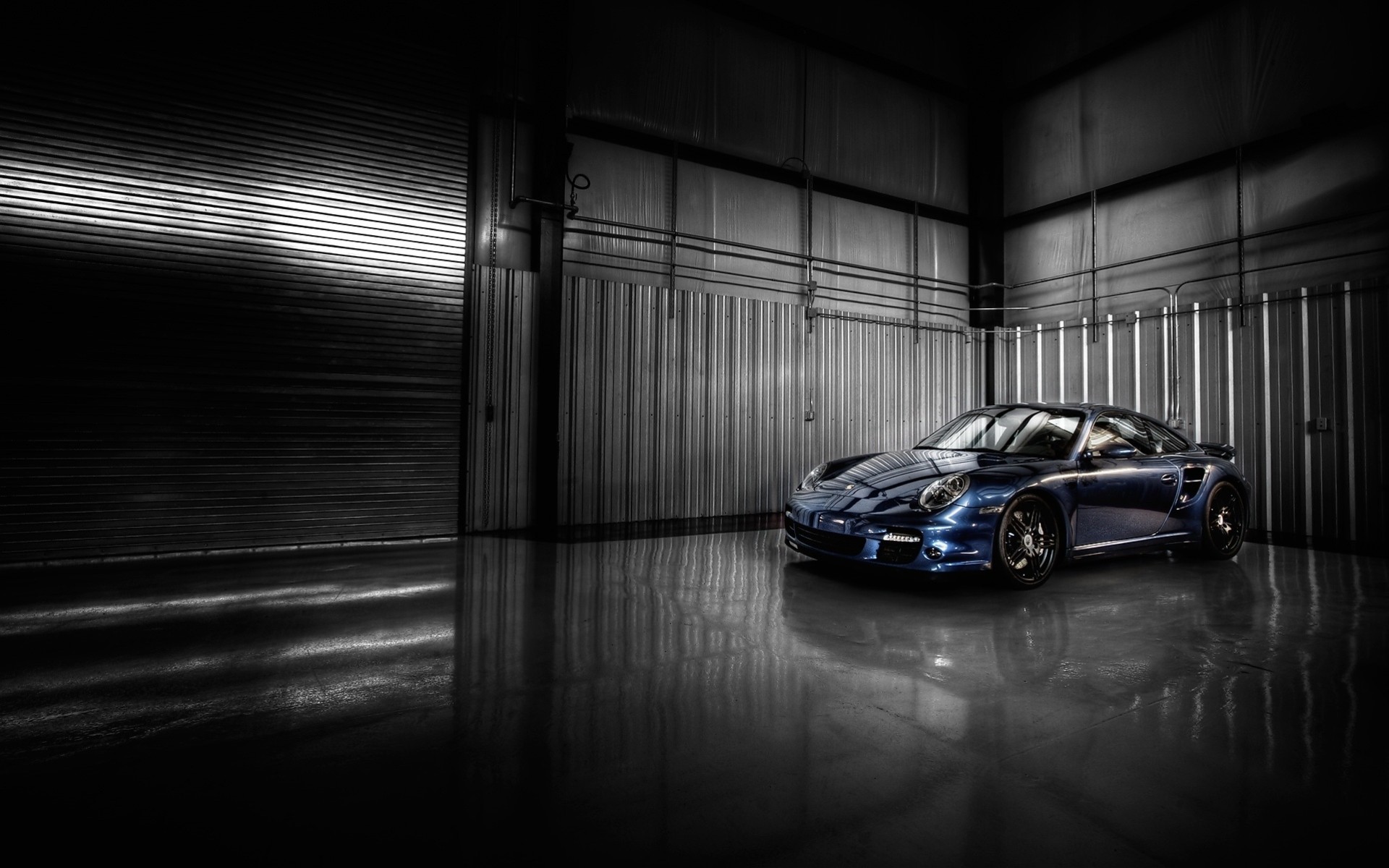 vehicles blue porsche art