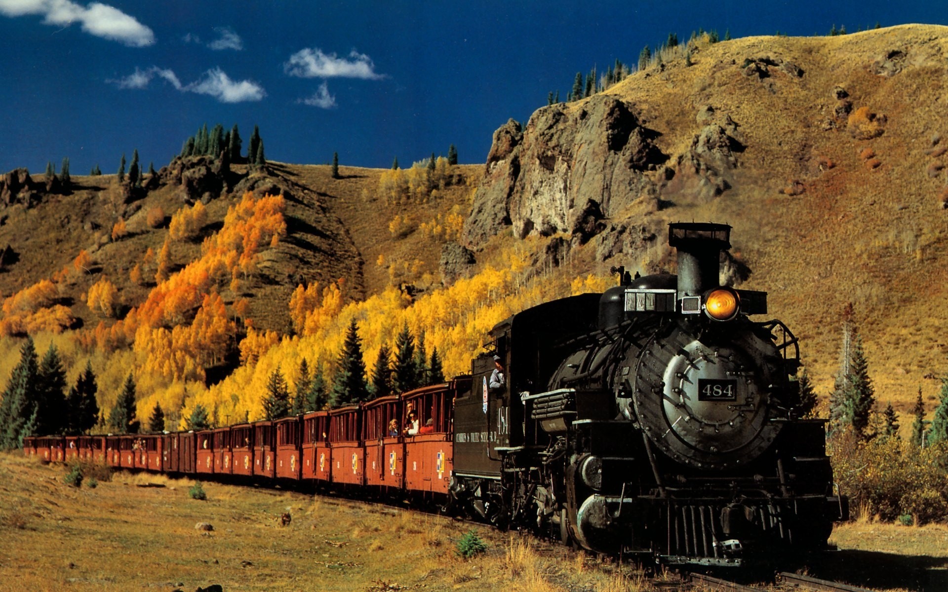 locomotive landscape railroad