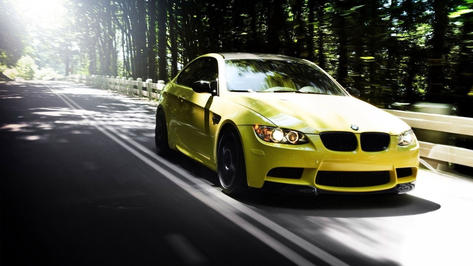 bmw m3 yellow sedan