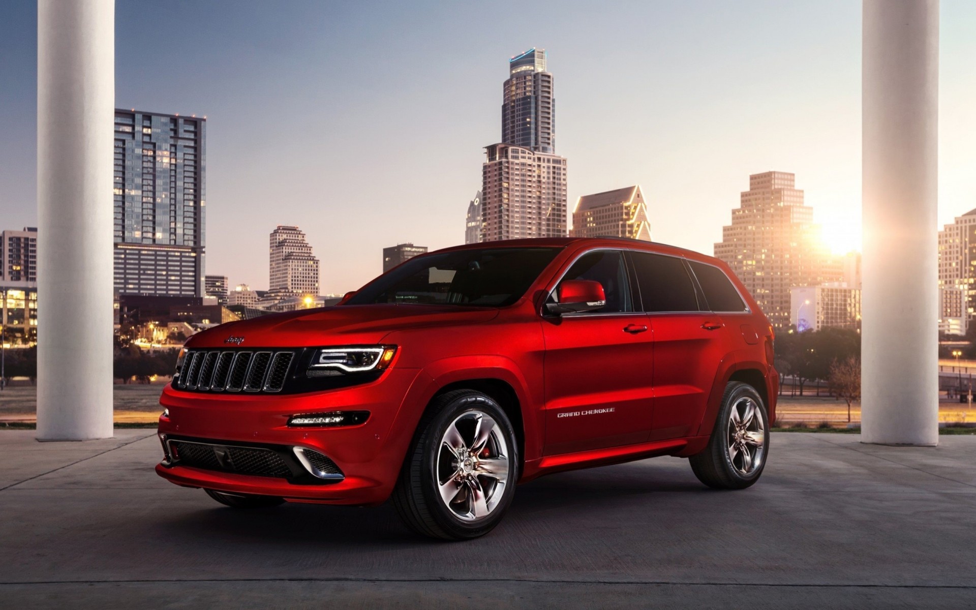 auto jeep potere rosso suv