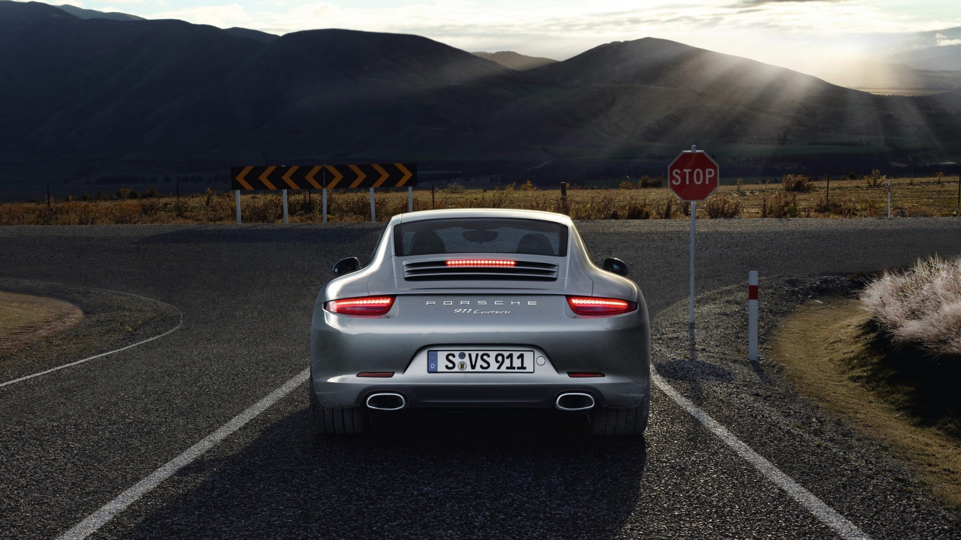 vehicles porsche 991 grey road