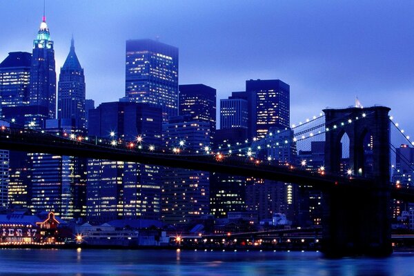 Evening lights in New York City