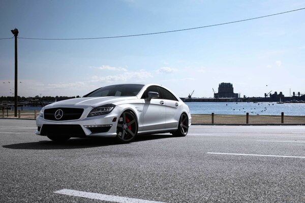 Powerful grey metal car