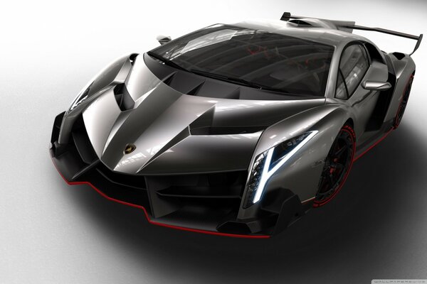 Veneno lamborghini schwarz ist sportlich niedrig