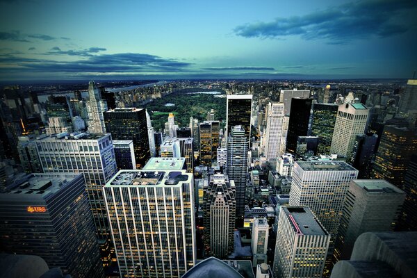 Top view of Manhattan New York