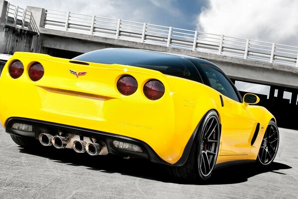 Yellow Chevrolet Corvette Supercar