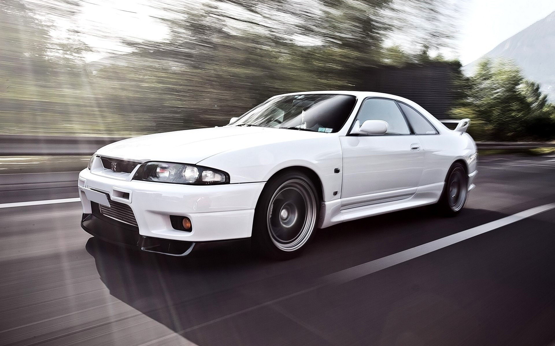 escritorio alta velocidad coche blanco jdm nissan skyline r33 japón