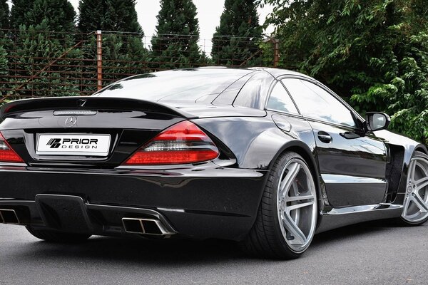 The cool Mercedes Coupe supercar is also black