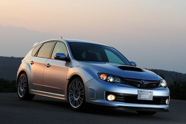 Beautiful car at sunset