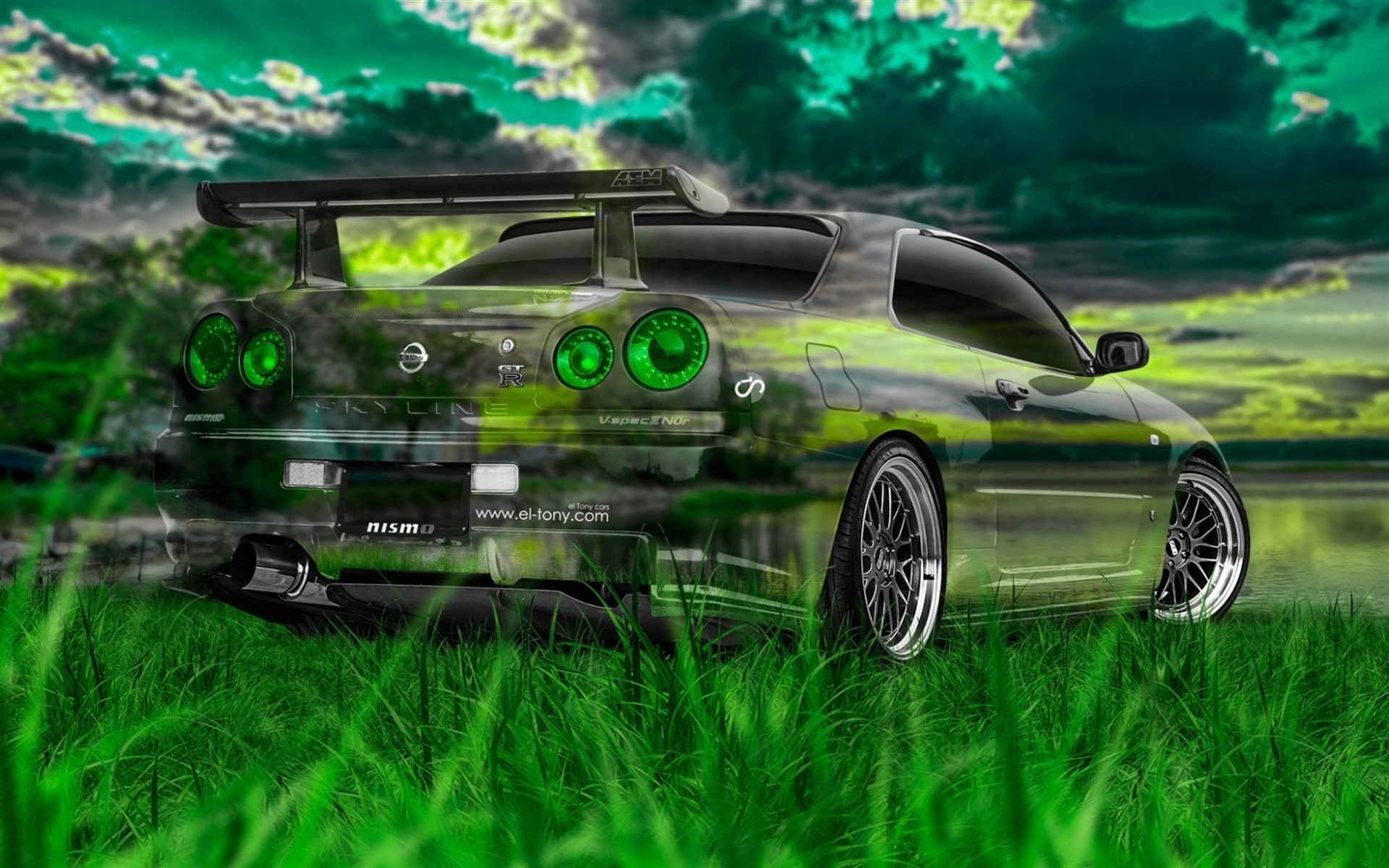 nissan r34 природа очертания тони кохан трава хрусталь фотошоп миг-15