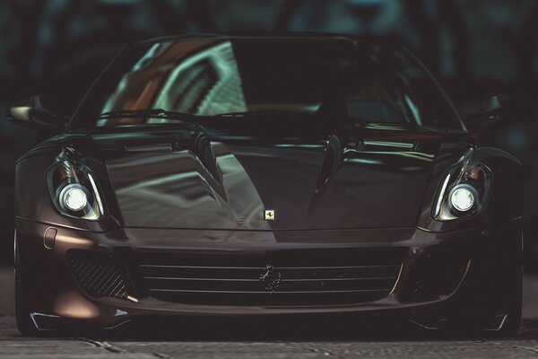 Voiture élégante Ferrari avec des roues raides